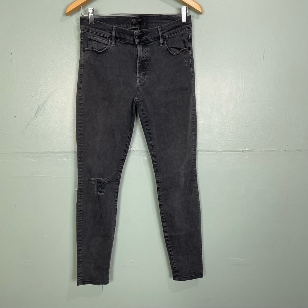 Mother the Charmer Jeans Black Wash Gray Skinny Size 27